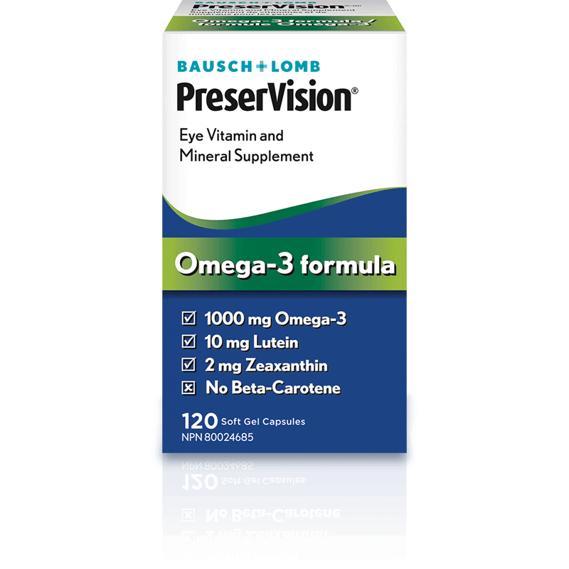 Supplément de vitamines et de minéraux pour les yeux PreserVisionMD formule Oméga-3